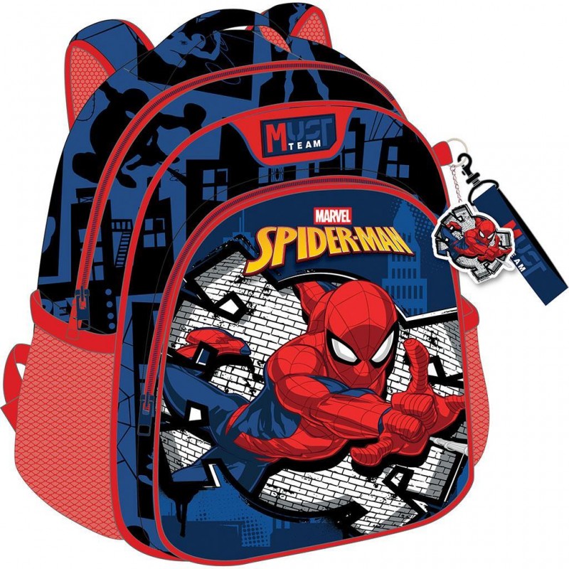 Σχολική Τσάντα Πλάτης Νηπιαγωγείου Spiderman Μπλε Κόκκινη Must 