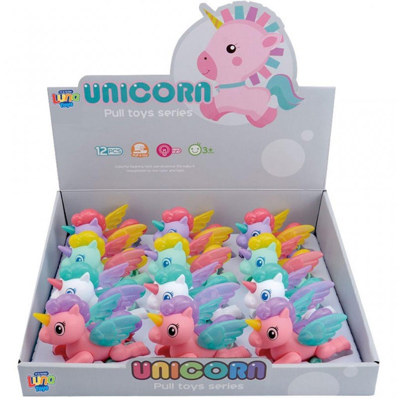 Κουρδιστός Μονόκερος 9x9x9.5Εκ 4 Χρώματα Luna