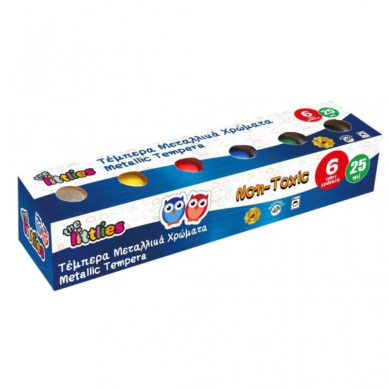 Τέμπερες Ζωγραφικής The Littlies 25ml 6 Χρώματα Μεταλλικά