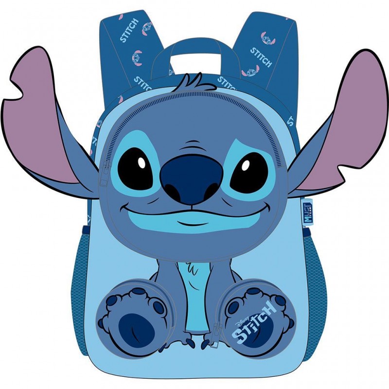 Σχολική Τσάντα Πλάτης Νηπιαγωγείου Stitch Pocket Με Θήκη Για Παγούρι 8lt 27x10x31Εκ Must Team 