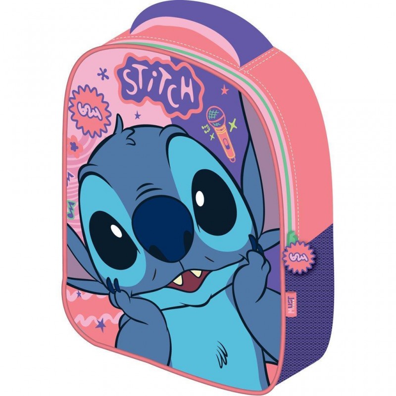 Σχολική Τσάντα Πλάτης Νηπιαγωγείου 3D Lilo & Stitch 8lt 26x10x32Εκ Must Team 