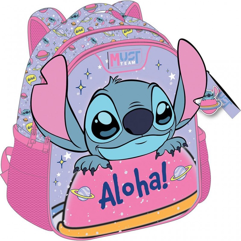 Σχολική Τσάντα Πλάτης Νηπιαγωγείου Stitch Aloha Λιλά Must 