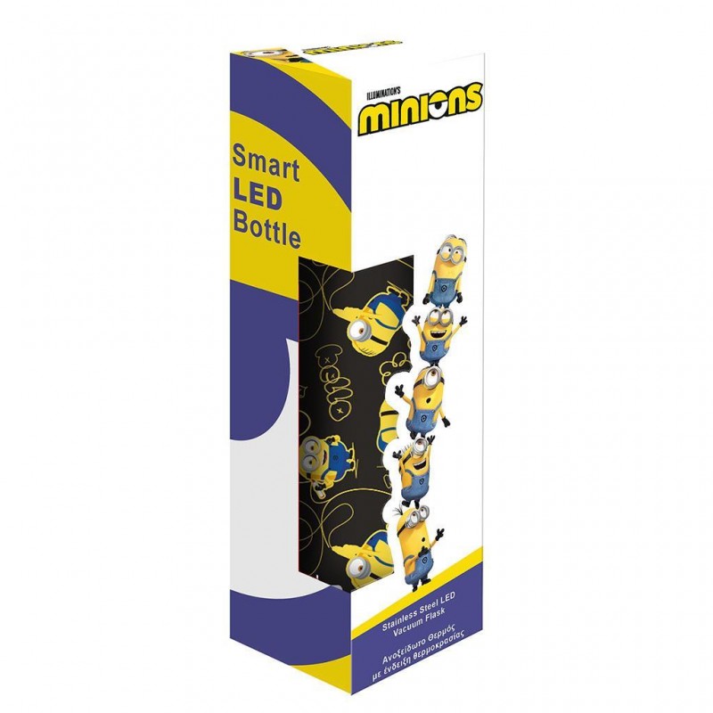 Ανοξείδωτος Θερμός 500Ml Led 6.5x22.5Εκ Minions Diakakis 