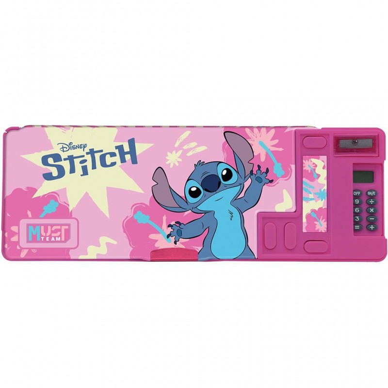 Κασετίνα Με Μαγνητικό Κούμπωμα Stitch  Pink Flowers 26x9x3.2Εκ Must