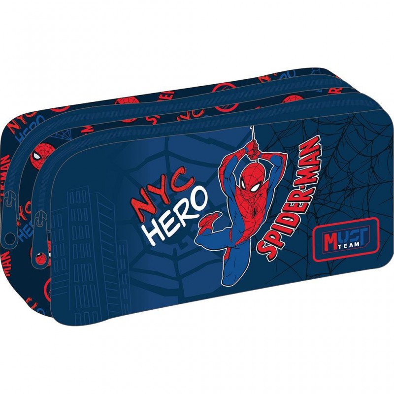 Κασετίνα Spiderman NYC Heroes Βαρελάκι 2 Θήκες Μπλε Must 