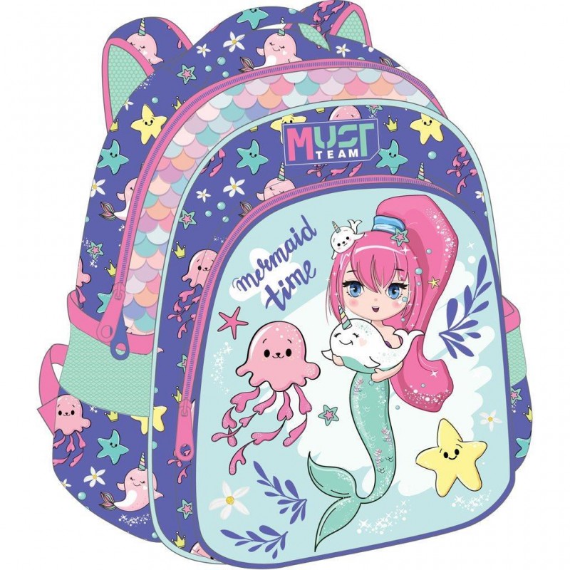 Σχολική Τσάντα Πλάτης Νηπιαγωγείου Mermaid Time 27x10x31Εκ Must Team 