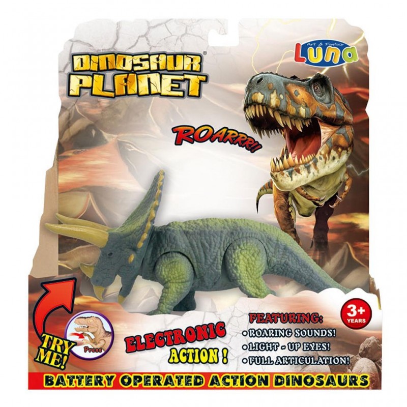 Δεινόσαυρος Τρικεράτοπας 24x8,3x25Εκ Ήχος Και Φως Luna
