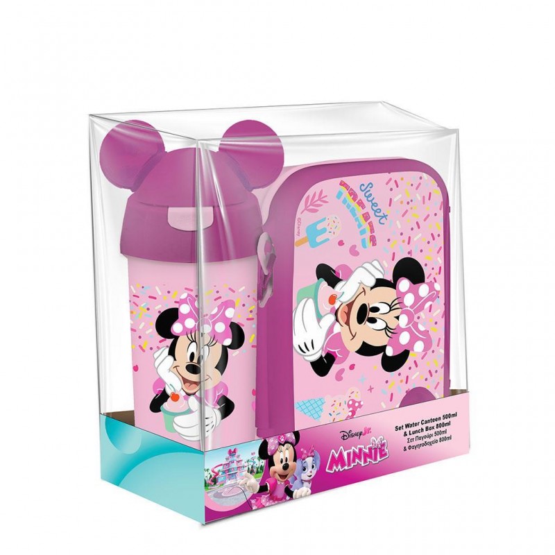 Σετ Φαγητοδοχείο 800ml & Παγούρι 500ml Minnie Diakakis