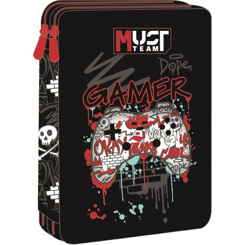 Κασετίνα Διπλή Γεμάτη Game Pad 15x5x21Εκ Team Must