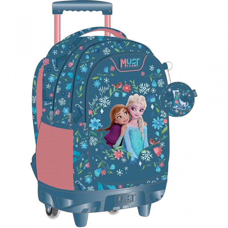 Σχολική Τσάντα Τρόλεϊ Δημοτικού Disney Frozen Blue 3 θήκες Must Team