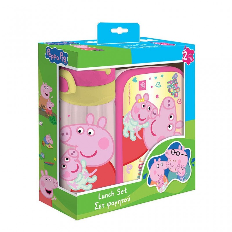 Φαγητοδοχειο 800ml & Παγουρι 500ml Σετ Peppa Pig
