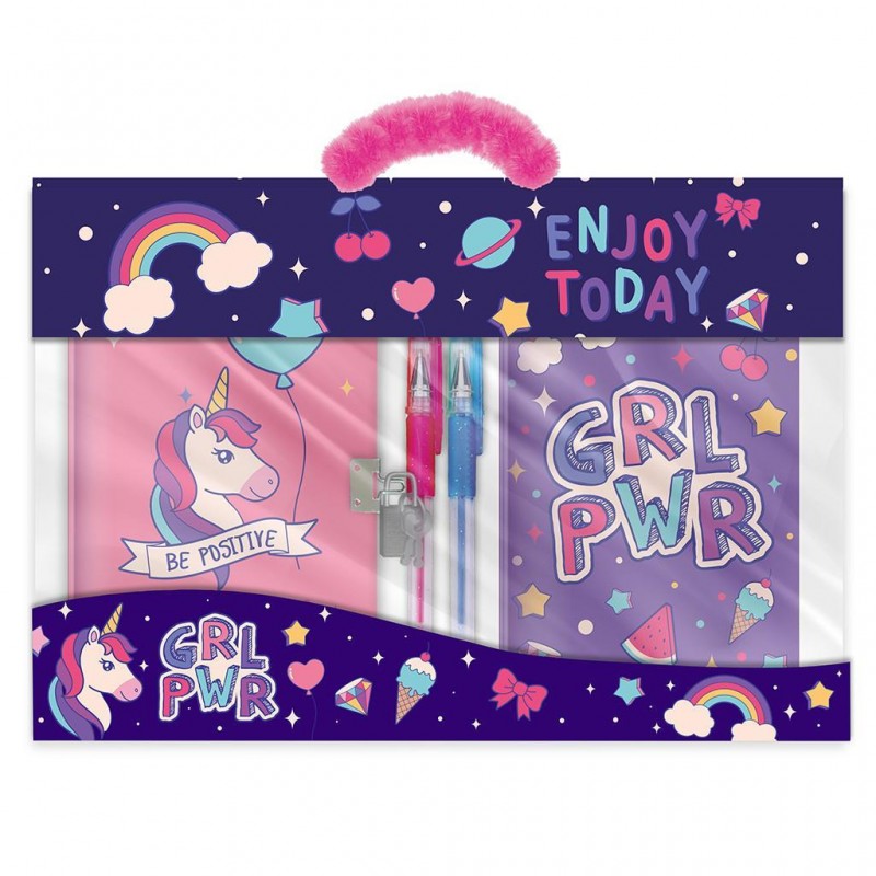 Ημερολόγιο Με Κλειδαριά Σημειωματάριο Και 2 Στύλο Gel Must Girl Diakakis