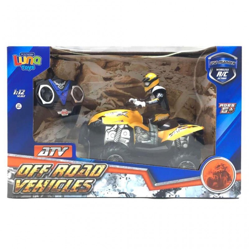 Μηχανή Γουρούνα Τηλεκατευθυνόμενη Με Αναβάτη 1:12, 27Mhz 20.3x12x16Εκ 2 Χρώματα Luna Diakakis