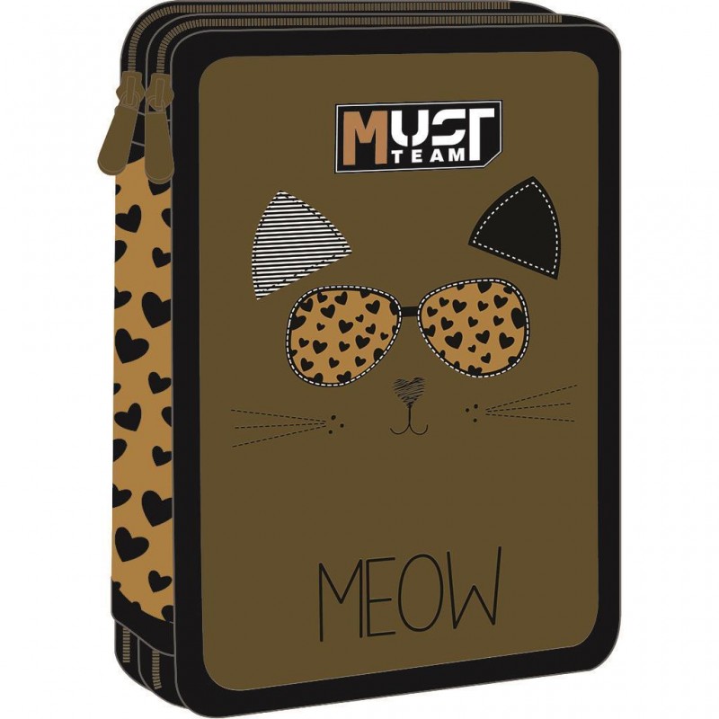 Κασετίνα Διπλή Γεμάτη Meow 15x5x21Εκ Team Must  