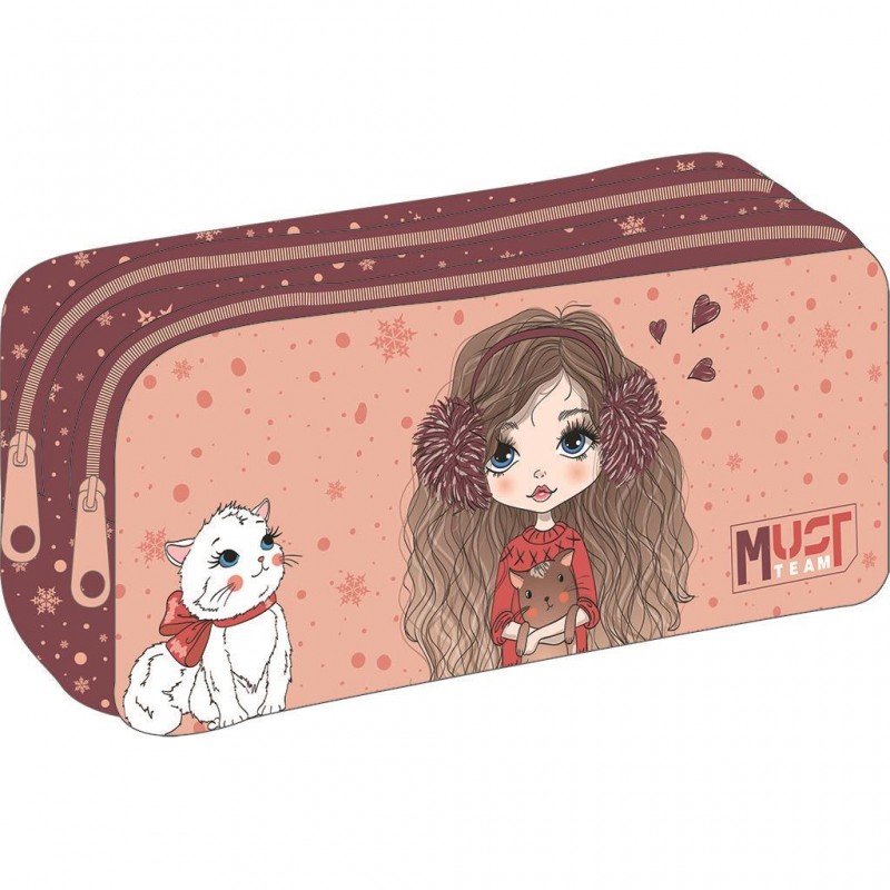 Κασετίνα Girl In Winter With Fur - 2 Φερμουάρ 21x6x9Εκ Team Must 