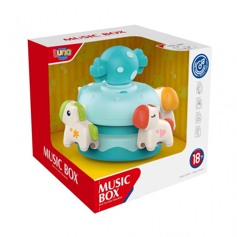 Μουσικό Κουτί Μπλε 18x18x16,5Εκ Luna