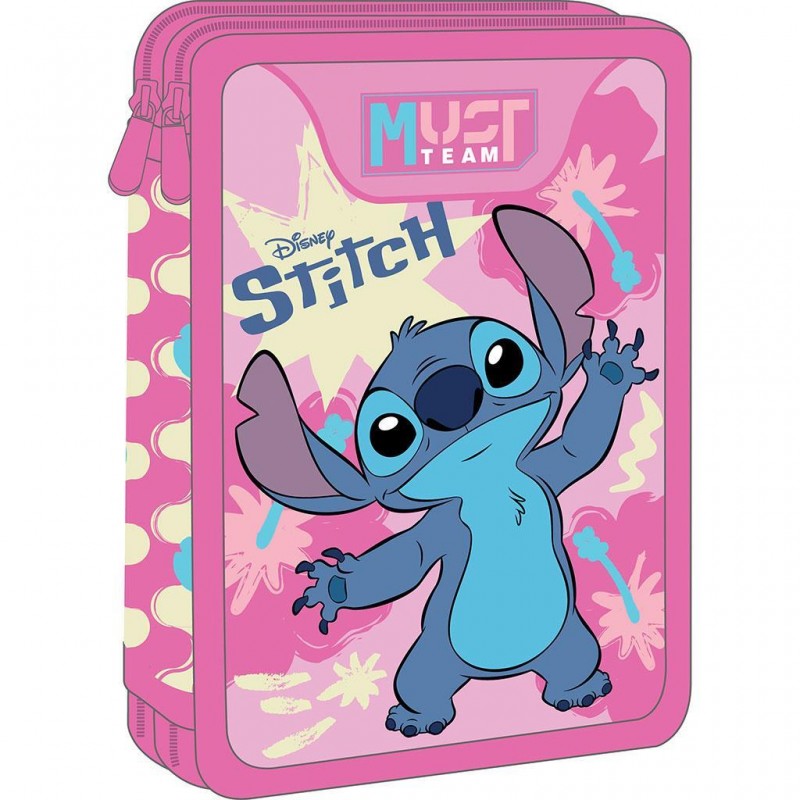 Κασετίνα Διπλή Γεμάτη Stitch 15x5x21Εκ Team Must   