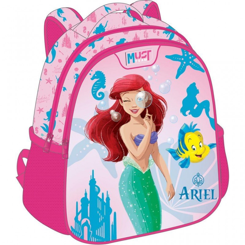 Σχολική Τσάντα Πλάτης Νηπιαγωγείου Princess Ariel Ροζ 8lt  27x10x31Εκ Must Team 