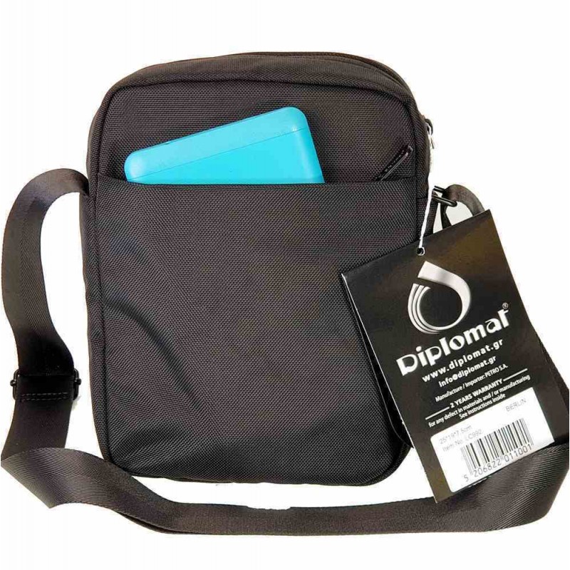 Τσαντάκι Αντρικό ΄ Ωμου/Χιαστί Μαύρο Berlin Diplomat 