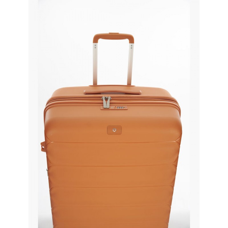 Μεγάλη Βαλίτσα Ταξιδίου Σκληρή Orange με 4 Ρόδες Ύψους 77εκ. Πορτοκαλί PP Verage Spinner