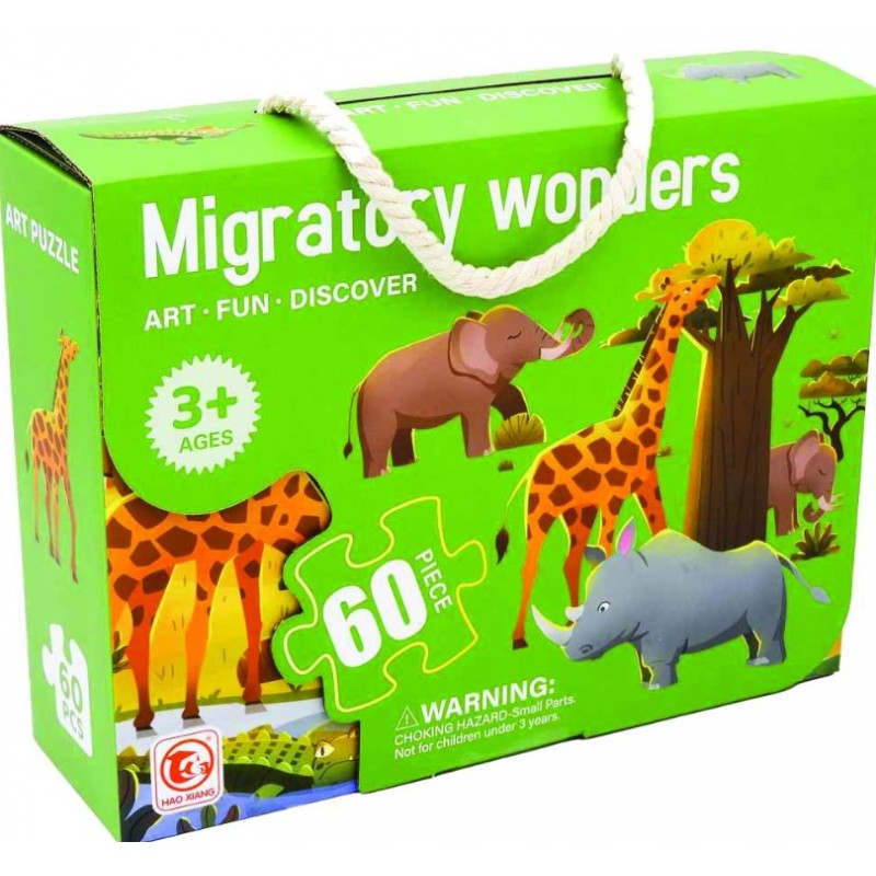 Παζλ 60 Τεμαχίων 3+ Ετών Ζώα Δάσους 26x8x20Εκ Doly Toys
