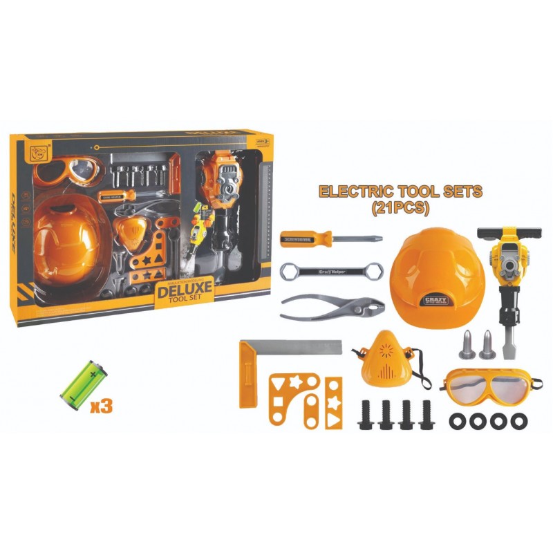 Σετ Εργαλεία 21 Τεμάχια Μπαταρίας Σε Κουτί Doly Toys