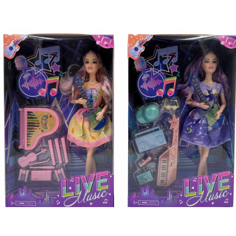 Κούκλα Ποπ Σταρ Με Αξεσουάρ 2 Χρώματα 1 Τμχ Doly Toys