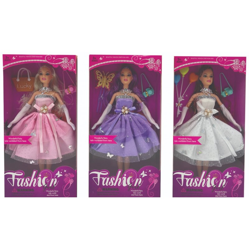 Κούκλα Fashion Βραδινά Φορέματα 3 Χρώματα 1Τμχ Doly Toys