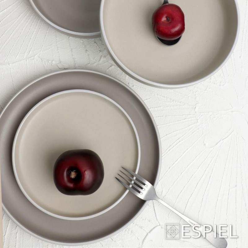 Πιάτο Ρηχό Στρογγυλό  Mood Beige Nordic/Step 27.3x27.3x3.5Εκ Espiel