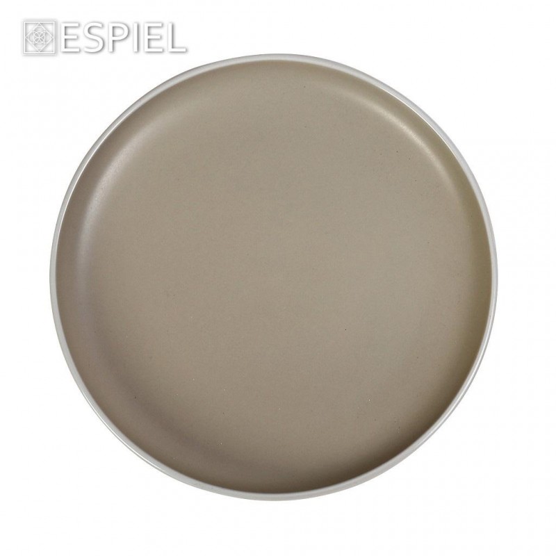 Πιάτο Ρηχό Στρογγυλό  Mood Beige Nordic/Step 27.3x27.3x3.5Εκ Espiel