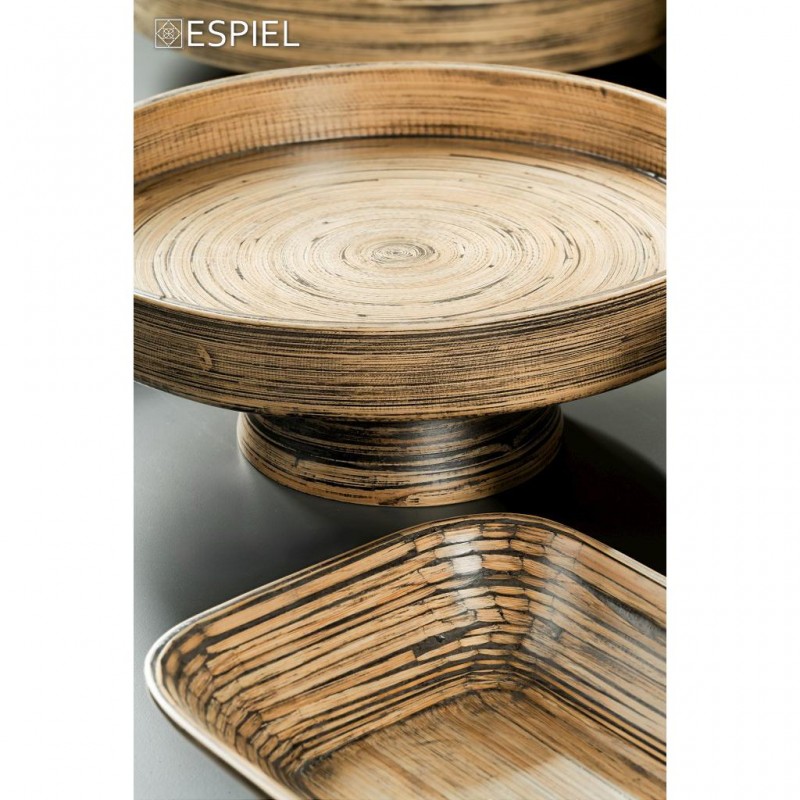 Δίσκος Στρογγυλός  Bamboo Με Πόδι 30Χ12εκ Bali Espiel