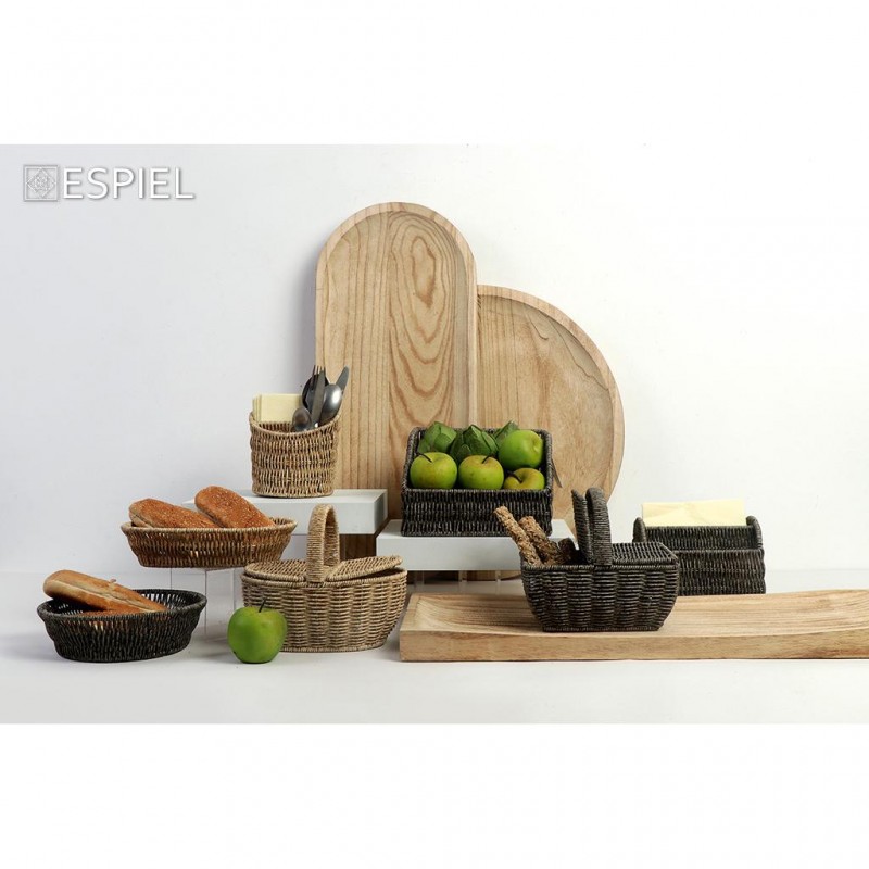 Ψωμιέρα Ψάθινη Ορθογώνια Μπεζ 27x20x7Εκ Espiel