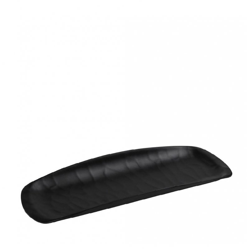 Πιατέλα Σερβιρίσματος "Γόνδολα" Μαύρη Ματ Μελαμίνης Wavy Matte Black 33.5x13.5cm Espiel