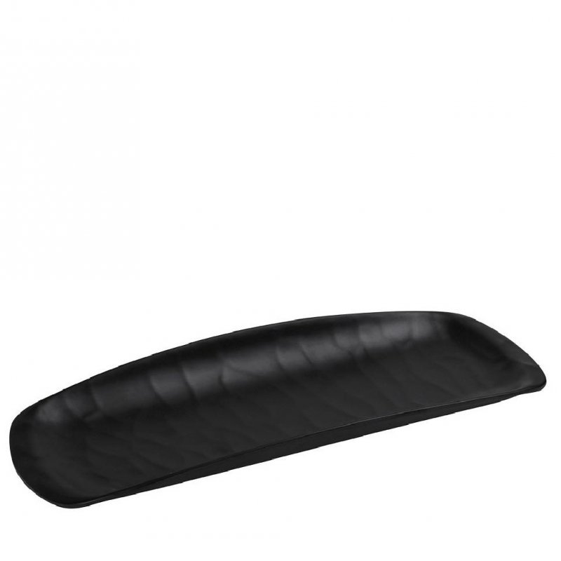Πιατέλα Σερβιρίσματος "Γόνδολα" Μαύρη Ματ Μελαμίνης Wavy Matte Black 40.5x16.5cm Espiel