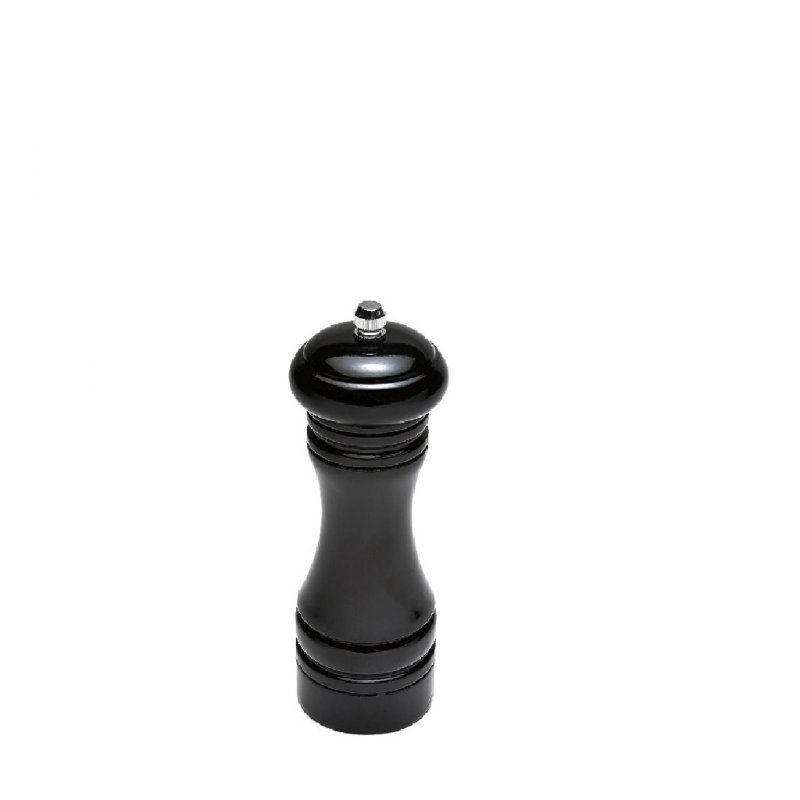 Μύλος Μπαχαρικών Ξύλινος Μαύρος με Κεραμικό Μύλο 5.5x5.5x16εκ