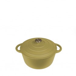Volcano Κατσαρόλα Cast-Iron Χακί Με Enamel 6200Ml 28Εκ.