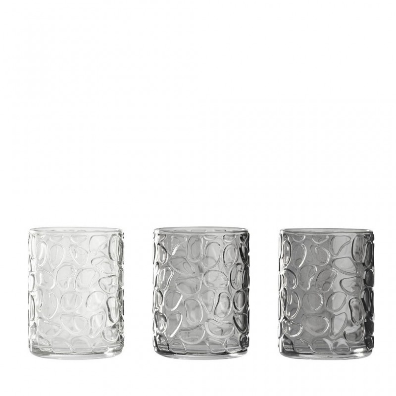 Ποτήρι Μπάνιου Day Γυάλινο 3 Χρωματα Ass (4XΑνοιχτό Γκρι/4XΣκούρο Γκρι/4XΜαύρο) Espiel