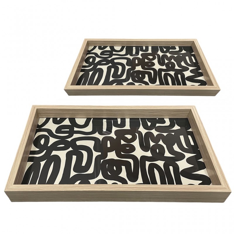 Δίσκοι Mdf Διακοσμητικοί Σετ2 37Χ22Χ5Εκ  46Χ31Χ5Εκ Espiel