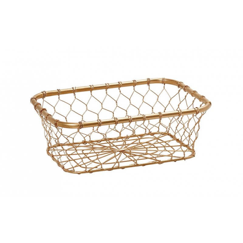 Καλάθι Μεταλλικό Χρυσό 25x17x9Εκ Espiel