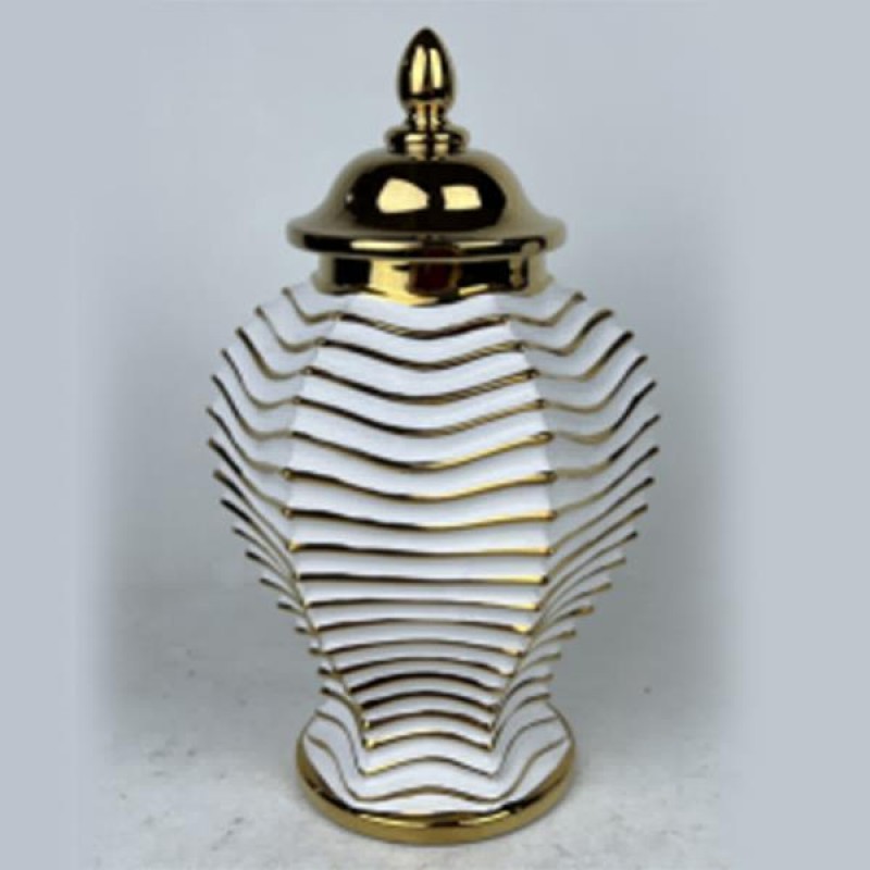 Βάζο Διακοσμητικό Κεραμικό Λευκό Φ18.3xΥ30cm Estheti