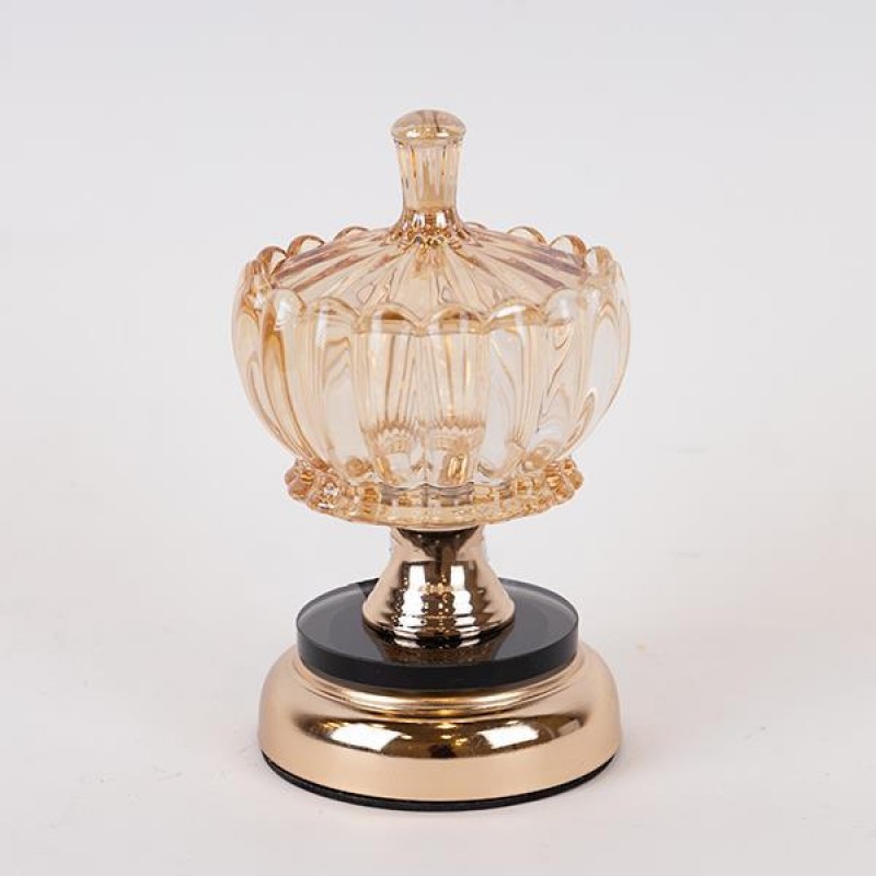 Φοντανιέρα Γυάλινη Με Μέταλλο Χρυσό 10x20Εκ Estheti