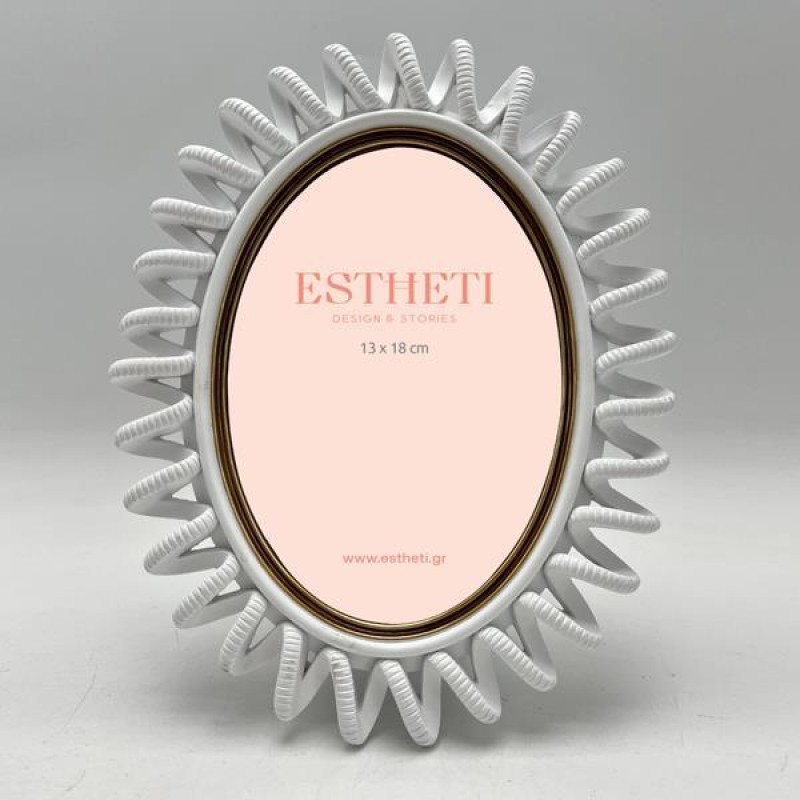 Κορνίζα (13x18) Επιτραπέζια Πολυρεζίνη Λευκή 19.5x2x24.5Εκ Estheti