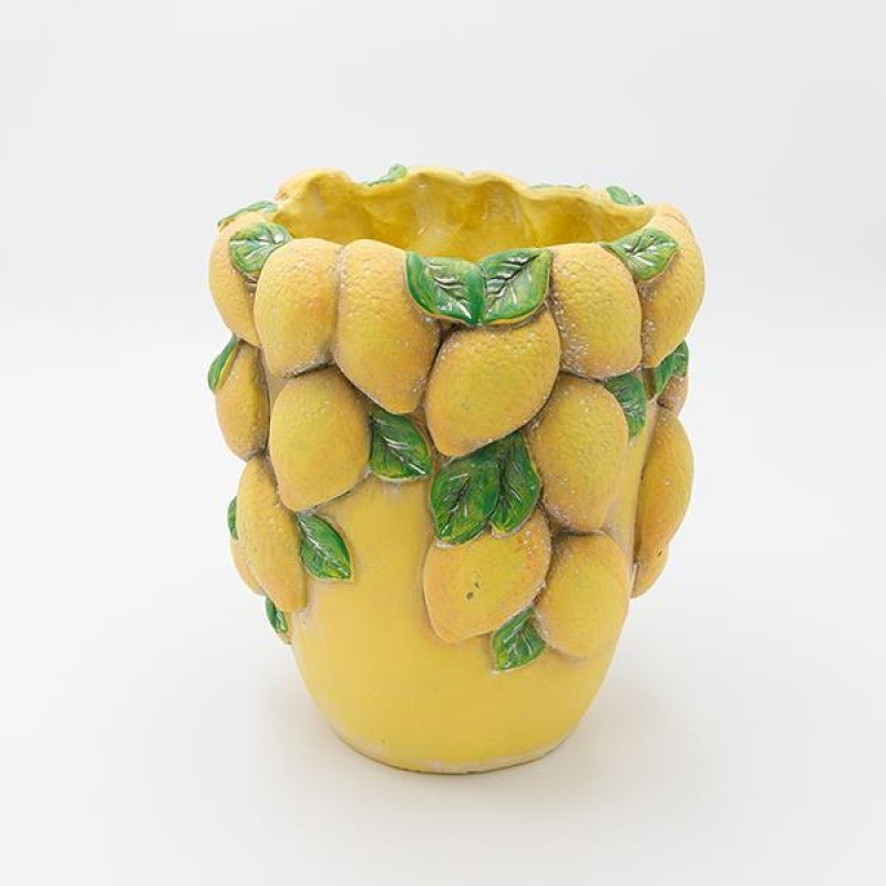 Βάζο Τσιμεντένιο Με Σχέδιο Λεμόνια 20x20x23Εκ Estheti