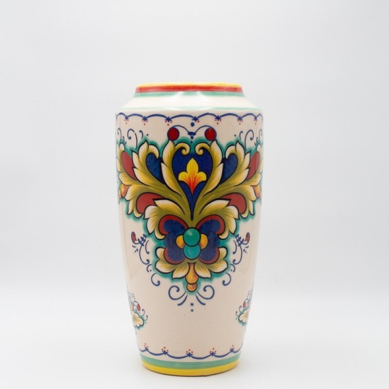 Βάζο Κεραμικό Μπεζ-Χρωματιστό 17x17x33Εκ Estheti