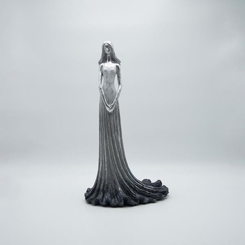 Διακοσμητικό Γλυπτό Φιγούρα Πολυρεζίνη Χρυσό Μεταλλικό 25x18.5x45Εκ Estheti