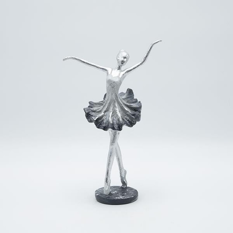 Διακοσμητικό Γλυπτό Φιγούρα Πολυρεζίνη Χρυσό Μεταλλικό 16x9x26Εκ Estheti