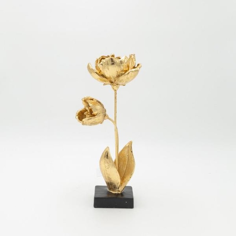 Λουλούδια Πολυρεζίν Χρυσό - Μαύρο 10.5x10.5x27.5Εκ Estheti