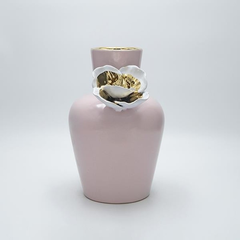 Βάζο Κεραμικό Ανοιχτό Ροζ 20x16.5x25.5Εκ Estheti