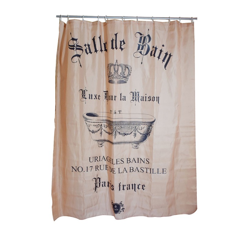 Κουρτίνα Μπάνιου "Salle De Bain" Υφασμάτινη 180x180εκ