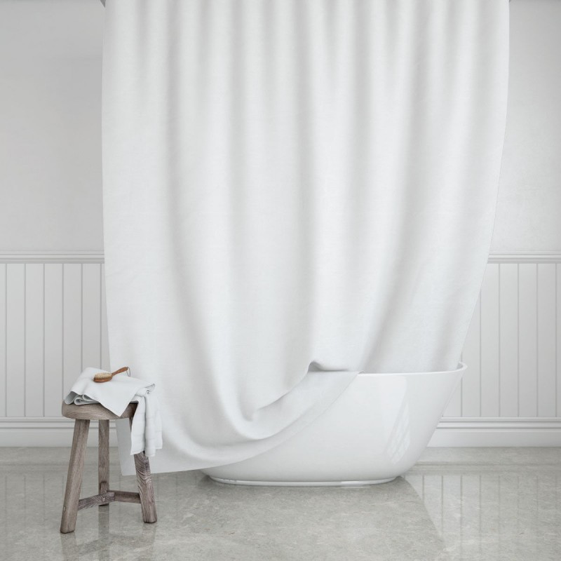 Κουρτίνα Μπάνιου Αδιάβροχη Peva 180x200Cm Λευκή